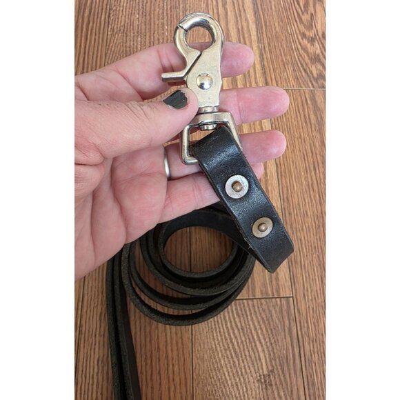 Genuine Leather Dog Leash 6 ft 7" x 3/4" x.15" Swivel Trigger Snap Hook M/L Dogs - Picture 6 of 6